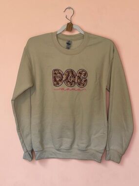 Hand Embroidered DOG MAMA Crewneck Sweatshirt